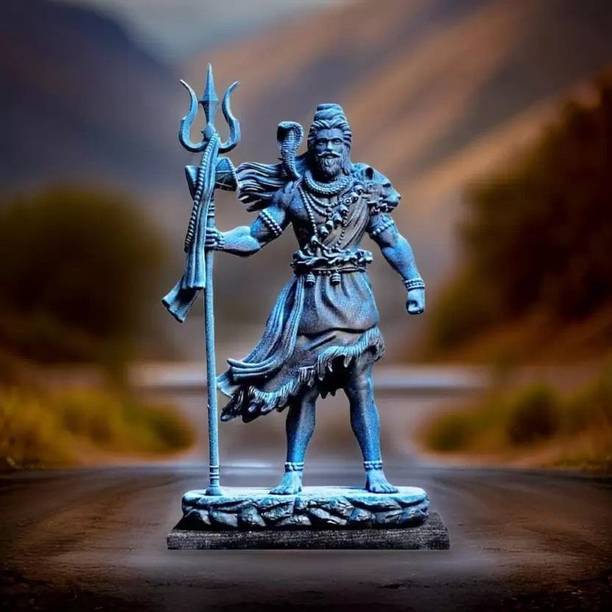 DARIDRA BHANJAN Standing Shiv Ji Statue Good Luck Gift Shiva Murti for Car Dashboard Office Home Decorative Showpiece  -  11 cm