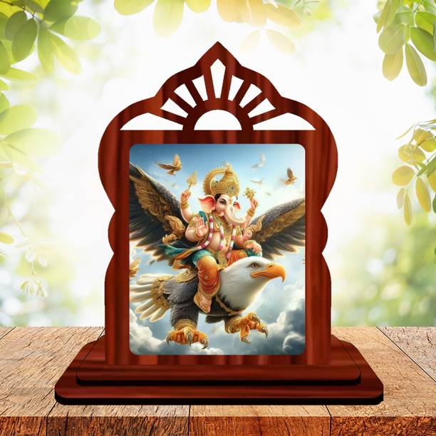 GiftsRange Ganesha Vighnaharta Gajanana Ekdanta Car Dashboard Idol Decorative Showpiece  -  11 cm