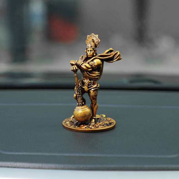 ARTARIUM Car Dashboard Resin Bahubali Hanuman Idol Decorative Showpiece - 10.9 cm  (Resin, Brown)