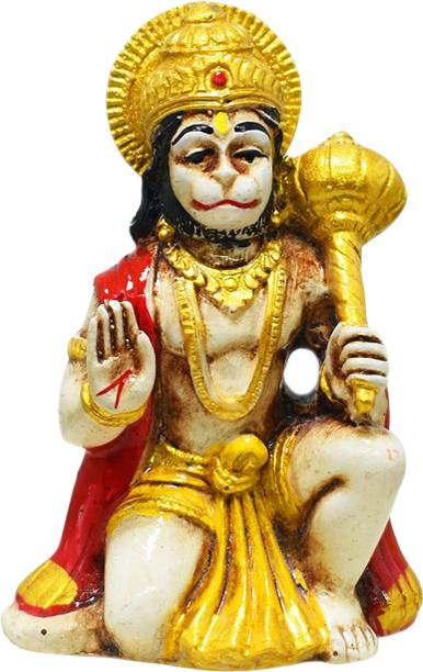 KRAAFTIQUE ARTS Hanuman Ji Idol - Decorative Showpiece for Home Temple Pooja Room Vastu Gift Decorative Showpiece  -  10 cm