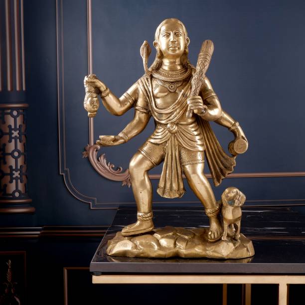Shoppingrox Bhairav Baba God Idol | Brass | Yellow Colour - 40 cm Decorative Showpiece  -  40 cm