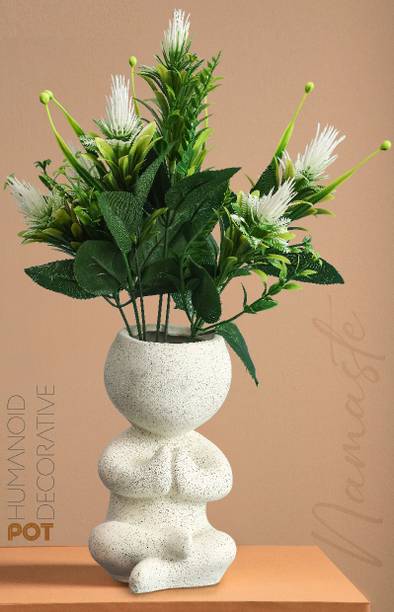 artivista Graceful Resin Namstey Baby Planter Showpiece For Home Living Room Gift Items Decorative Showpiece  -  20 cm