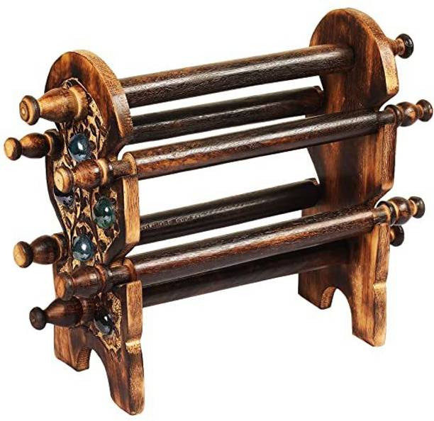 IAH BEAUTIFUL WOODEN FOLDING BANGLE STAND FOR WOMEN ( 4 ROOD) Decorative Showpiece  -  25 cm