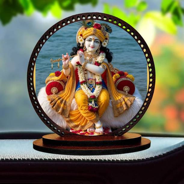 GiftzLane Lord Radhe Krishna Ji Idol for car Dashboard & Home Decorative Showpiece  -  7.62 cm
