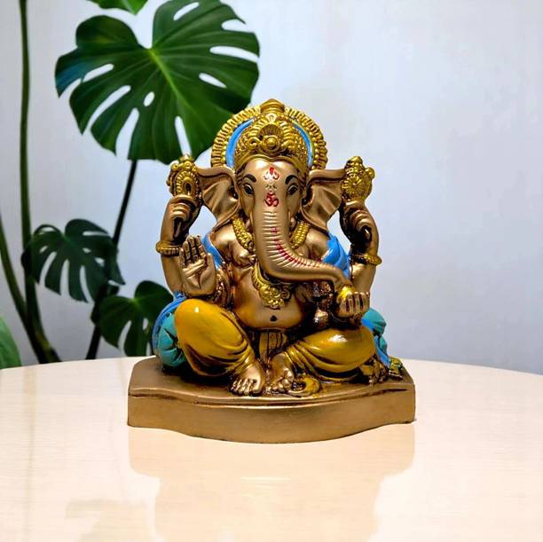 DIYAAN ENT Ganesh ji Idol for Home Decor Ganpati Statue for Car Dashboard and Pooja Decorative Showpiece  -  10.8 cm