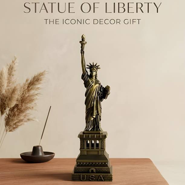 PPSELECTS Statue of Liberty USA Iconic Metal Miniature Showpiece Decorative Showpiece  -  15 cm