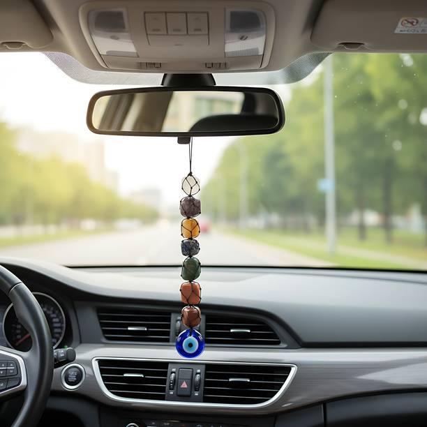 Japam 7 Chakra Evil Eye Hanging Charm for Car Dashboard, Home & Office Décor Decorative Showpiece  -  25 cm