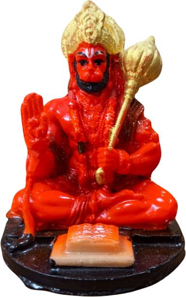 SHREE SHYAM HANDICRAFTS Hanuman ji murti Marble Look Shinning Idol,Car dasboard use, Decorative Showpiece  -  8 cm