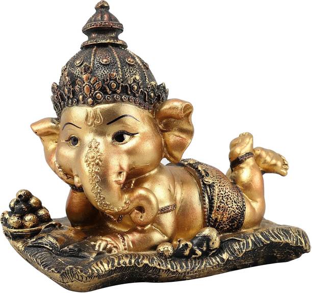 TIED RIBBONS Ganesha Idols Showpiece items for Car and Table Decorative Showpiece  -  12.9 cm