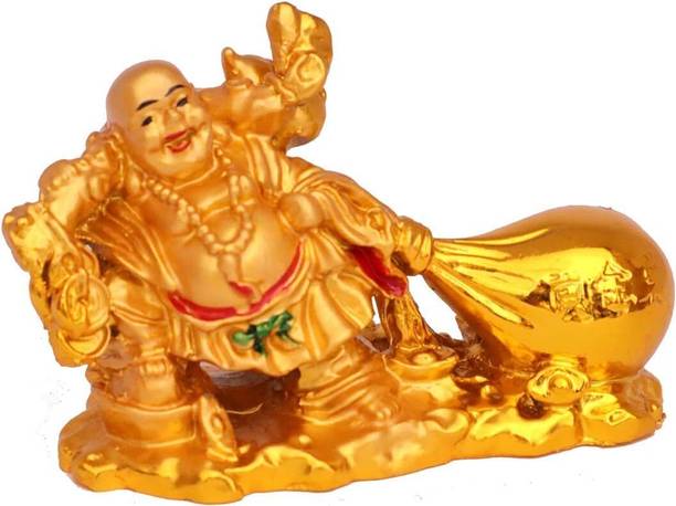GiftnGlory Vastu/Feng Shui Laughing Buddha with Potli For Home Decorative Showpiece - 10.16 cm