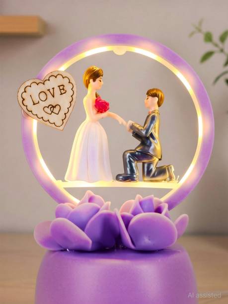 Elegant Lifestyle Love Couple Statue for Home Decor I Anniversary Gift, Loving Couple Decorative Showpiece  -  14 cm