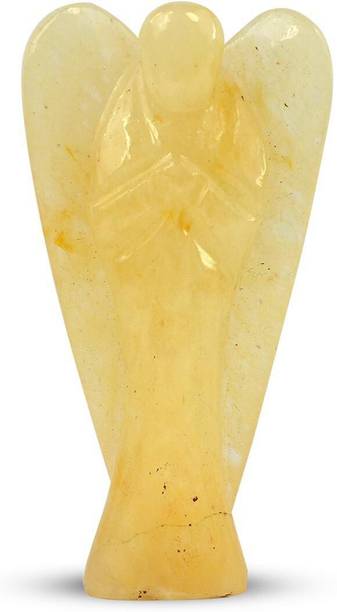 REIKI CRYSTAL PRODUCTS Natural Indian Citrine Crystal Angel Size 7.6 cm (3 inch) Decorative Showpiece  -  7.5 cm
