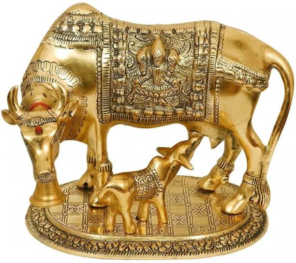 SBBCO Divine Edge Mini Kamdhenu Cow & Calf Idol Decorative Showpiece  -  15 cm