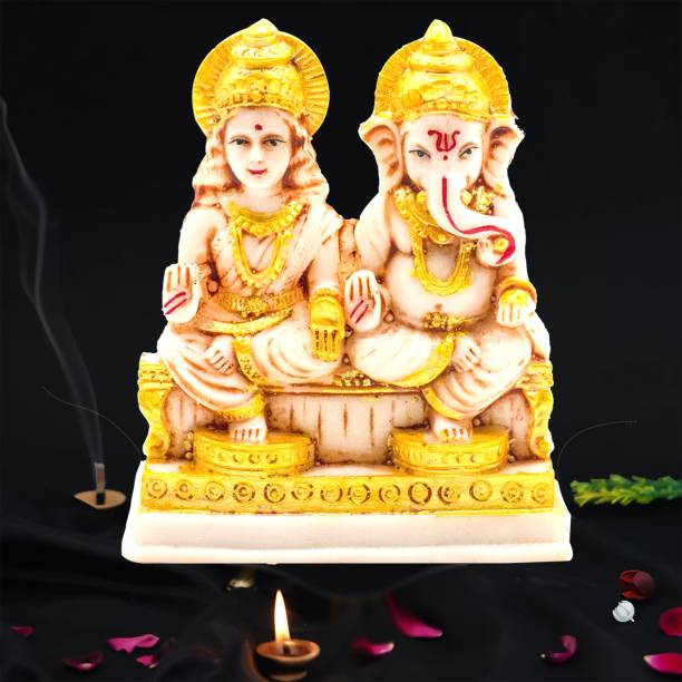 NOKTUS laxmi ganesh ji idol marble murti Decorative Showpiece  -  12 cm