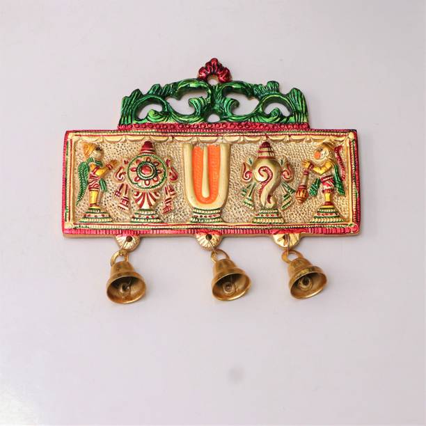 KridayKraft Tirupati Balaji Shankh Chakra Tilak with Hanuman ji and garud Statue डेकोरेटिव शोपीस  -  16 cm