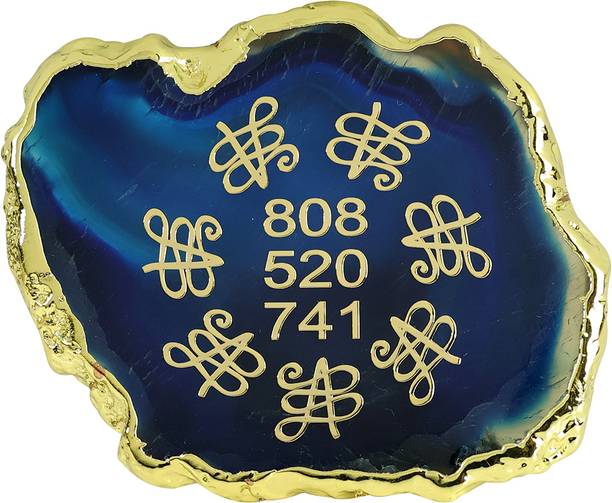 REIKI CRYSTAL PRODUCTS Multiagate Geode Crystal Stone Agate 808 Zibu Symbol Sileces & Coaster Decorative Showpiece  -  6 cm
