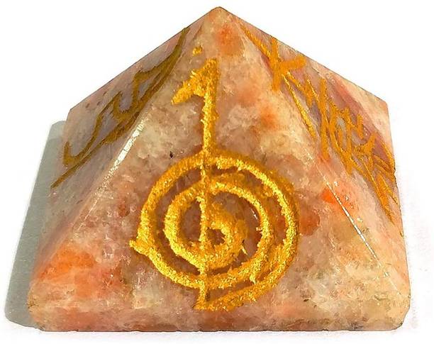 REIKI CRYSTAL PRODUCTS Sunstone Pyramid Reiki Healing Stone for Vastu Correction 30 mm Decorative Showpiece  -  3 cm