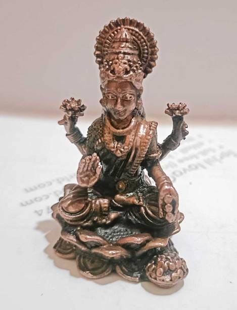 Copper Lakshmi Devi Statue Laxmi@2024 Decorative Showpiece  -  4.8 cm