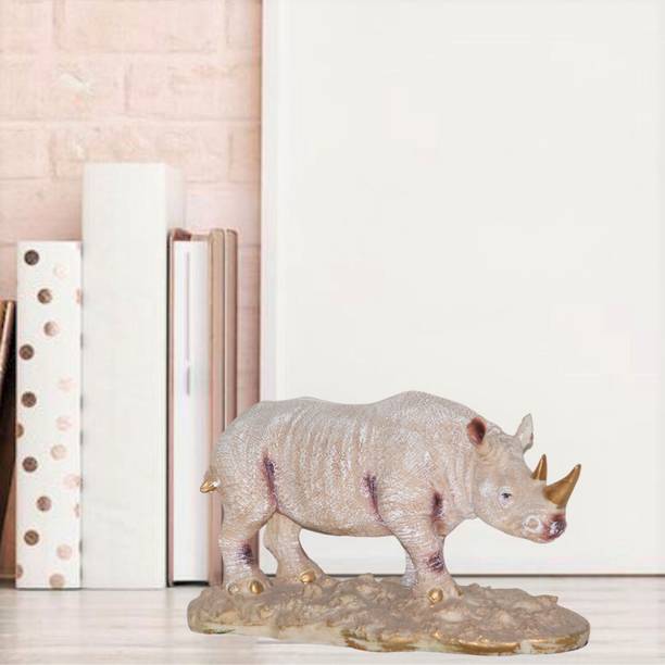 AVIRAL CRAFTS Graceful Elegance Rhinoceros/Genda Statue For Home Gift living room decoration Decorative Showpiece  -  13.1 cm