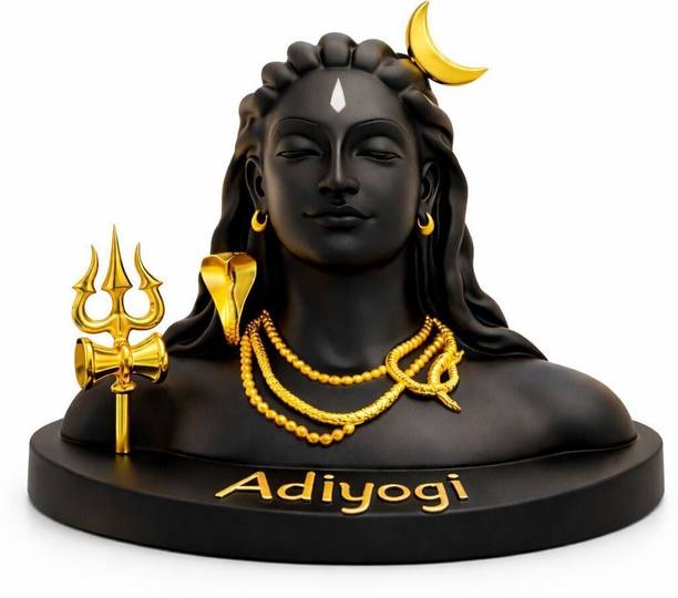 SHRI KHATUSHYAM CREATION Adiyogi Shiva Idol For Car Dashbord Decorative Showpiece  -  9.5 cm