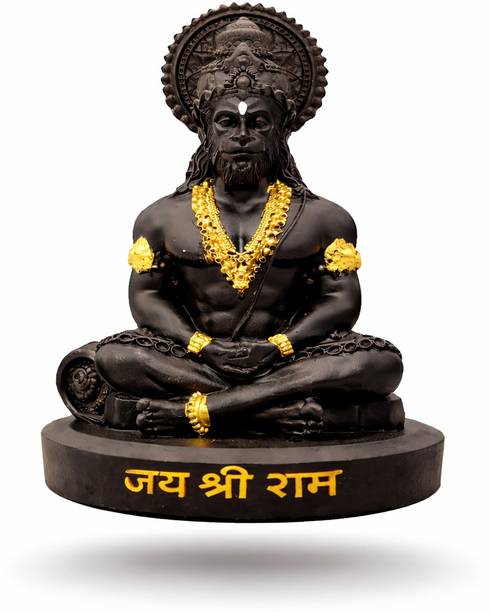 Sky Home Lord Hanuman Idol – Black for car dashboard/office Decorative Showpiece  -  10 cm