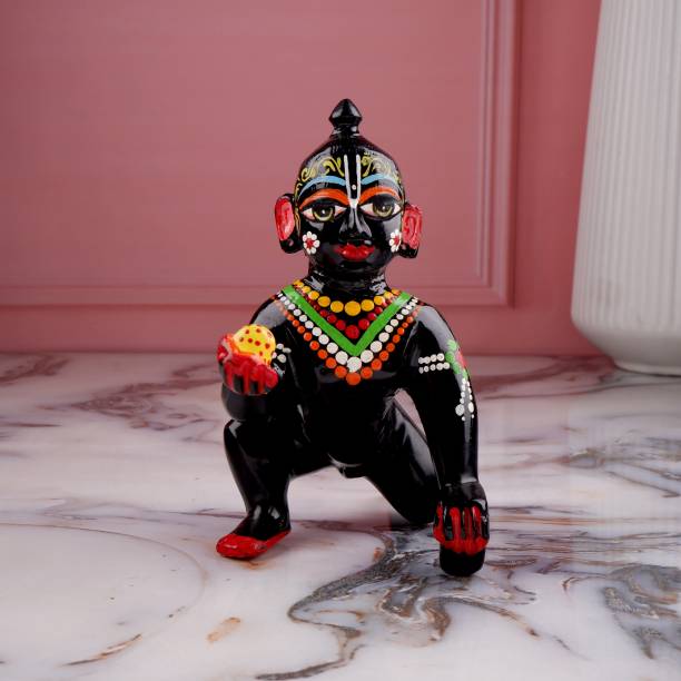 Shoppingrox Ladoo Gopal God Idol | Brass | Multicolour - 14 cm Decorative Showpiece  -  14 cm