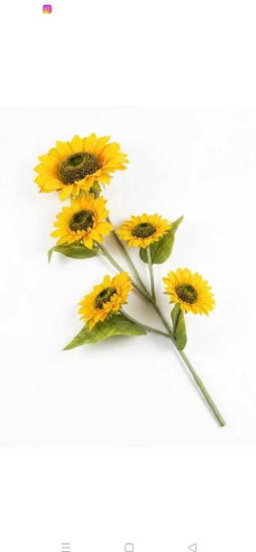 ppasd Premium Artificial Sunflower Flower Stem Bunch Decorative Showpiece  -  120 cm