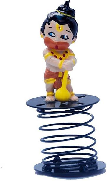 the mufasa Lord Hanuman /Bajarangi/Standi Idol Car Dashboard Household Car Decor Spring Idol for Office Decor Or Jumping Idol Car Dashboard Trim Decorative Showpiece  -  7 cm