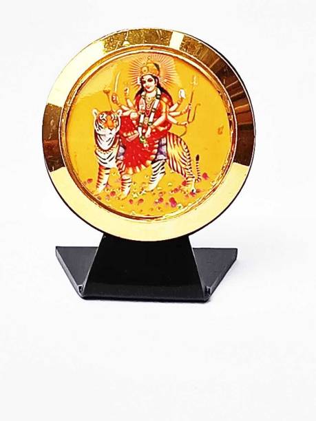 Ganesh Enterprises GANESH ENTERPRISES Sherawali ji Golden Color Car Dashboard god Idol Decorative Showpiece  -  5 cm