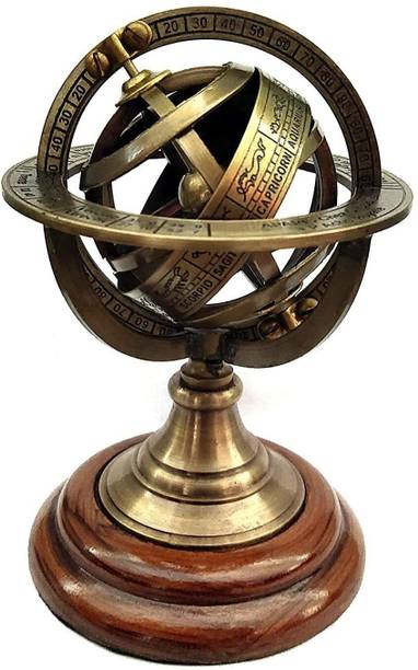 APAX Antique Nautical Brass Engraved Table Top Armillary Sphere Globe 6 Inch Decorative Showpiece  -  16 cm
