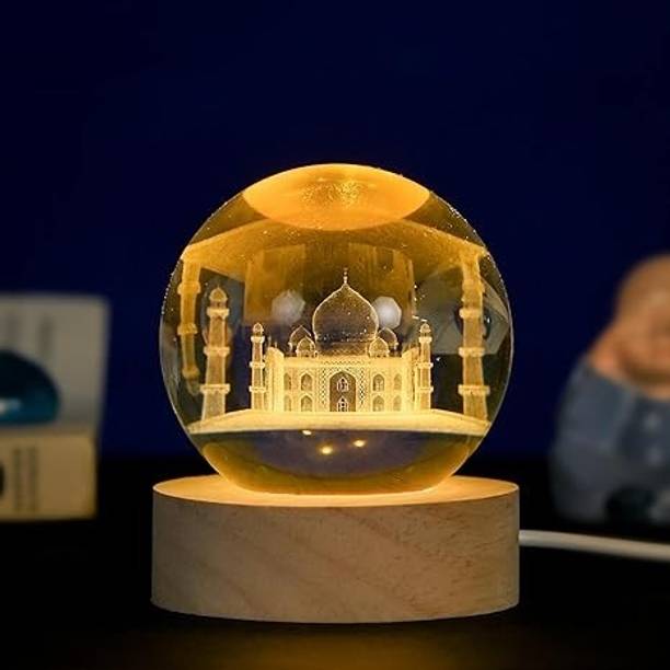 GIFT VIBE 3D TAJ MAHAL CRYSTAL BALL NIGHT LAMP GIFT ITEMS SHOWPIECE BIRTHDAY VALENTINE Decorative Showpiece - 6 cm