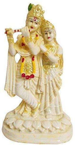 HUBZONES Resin Lord Radha Krishna Statue | Murlidhar/Krishan Kanhiya Idol, (Cream) डेकोरेटिव शोपीस - 20 cm