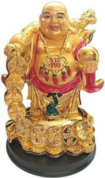 GJ Polyresin Vastu/Feng Shui Laughing Buddha for Home Decor Decorative Showpiece  -  18 cm