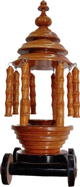Thenkumari Wooden Temple Car miniature temple chariot for Pooja Room\Home Decor Decorative Showpiece  -  42 cm