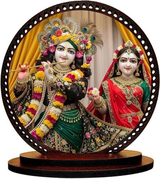 GiftzLane Lord Radhe Krishna ji Idol for car Dashboard & Home Decorative Showpiece  -  7.62 cm