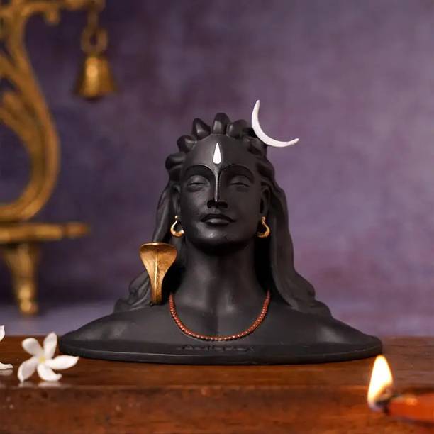 velvetallura Adiyogi Shiva Statue | Car Dashboard | Adiyogi Showpiece Decorative Showpiece  -  10 cm