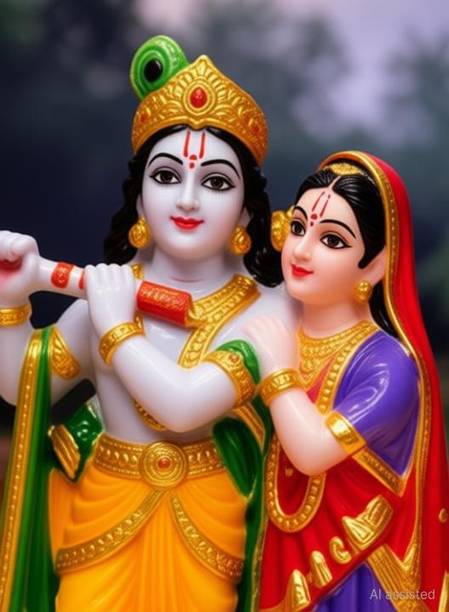 Global Reach Divine Radha Krishna Statue: Enhance Your Home With Love and Harmony Decorative Showpiece  -  12 cm