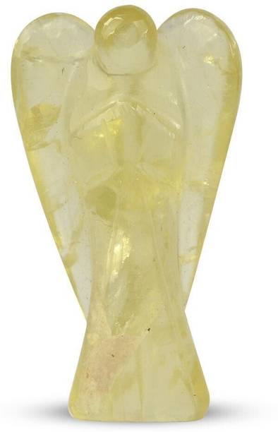 REIKI CRYSTAL PRODUCTS Natural Lemon Quartz Crystal Angel Size 5 cm (2 inch) Decorative Showpiece  -  5 cm