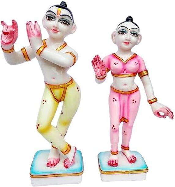 VAMIKA HANDICRAFTS Iskon Radha Krishna Statue डेकोरेटिव शोपीस  -  23 cm