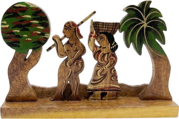 divinocraft DivinoCraft Traditional Rural Woodcraft Decorative Piece Decorative Showpiece  -  11 cm