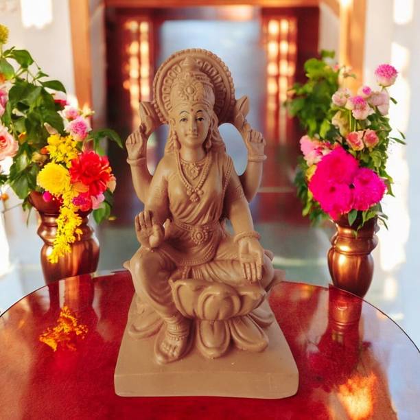 Anantamitra Handcrafted Goddess Lakshmi Idol Murti for Pooja, Home Decor, 17.5 cm Decorative Showpiece  -  17.5 cm