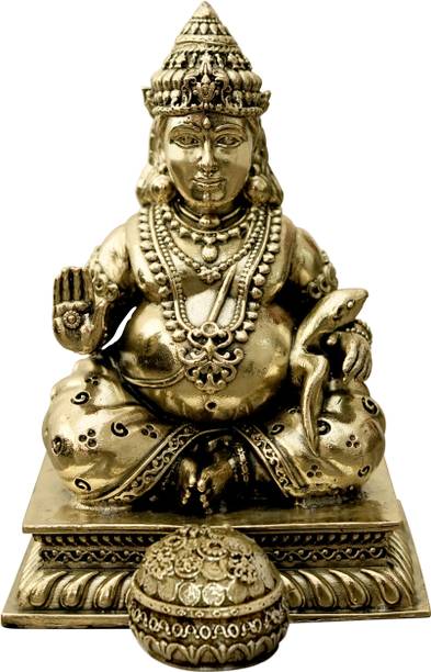TREEMAISON Brass Lord Kubera Murti | Kuber ji Idol | Size-3 INCH Approx| God Kuber Ji Decorative Showpiece  -  8.89 cm