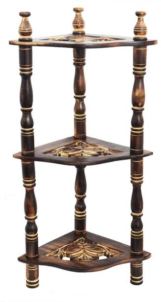 SZONE HANDICRAFT Corner Wooden Wall Shelf