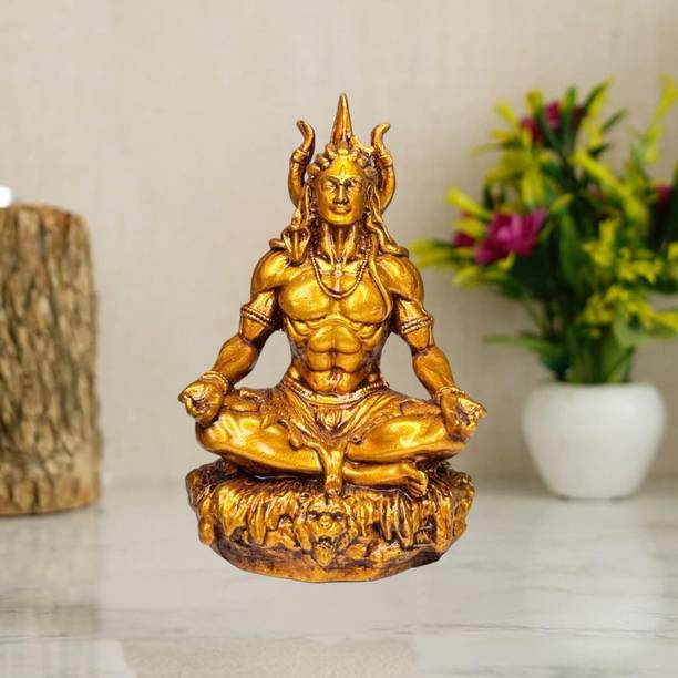 sanskaari Meditation Shiva Idol | Mahakal Adiyogi Idol Decorative Showpiece  -  8 cm