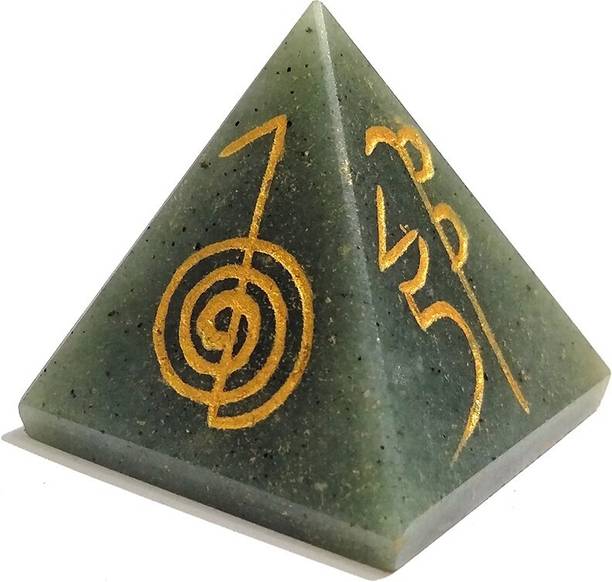 REIKI CRYSTAL PRODUCTS Green Jade Pyramid Natural Crystal Pyramid Reiki Symbol 30 mm Reiki Healing Stone Pyramid For Vastu Correction And Increase Energy Decorative Showpiece  -  3 cm