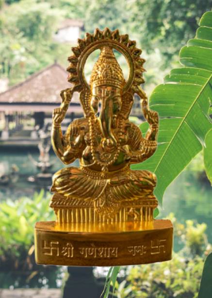 Gupangam Beautiful Ganesh ji idol 11cm for Home/Cardashboard/Temple/office Decorative Showpiece  -  11 cm