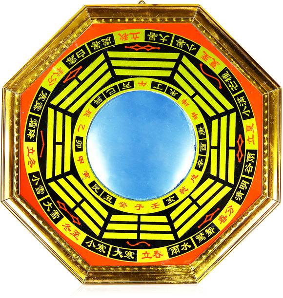 CRYSTU Fengshui Vastu Hanging Pakwa Mirror for Positive Energy And Home Decoration Decorative Showpiece  -  1 cm