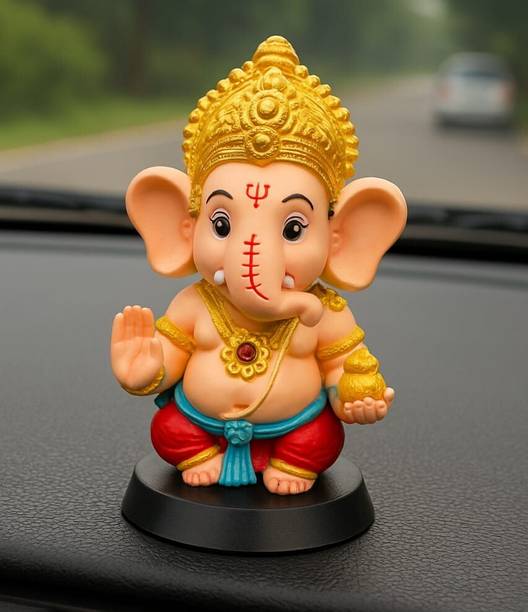 dipyssm Ganesha idol Car Decorative Showpiece - 11 cm