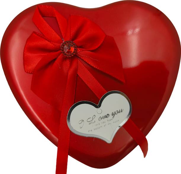 FernHaus FernHaus Heart-Shaped Gift Box with Roses, Teddy Bear and Love Message gift set Decorative Showpiece  -  6 cm