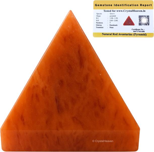 Crystal Heaven Crystal Heaven Certified Red Aventurine Pyramid - 1" Inch for Positive Energy Decorative Showpiece  -  3 cm